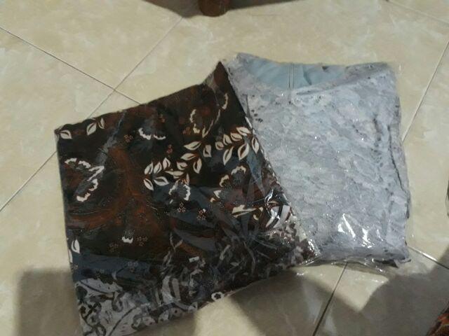 Couple Denada.hem M L Xl.rnb Brokat Pinguin Allsize Ld 105 Rok Karet Pinggang.batik Pekalongan