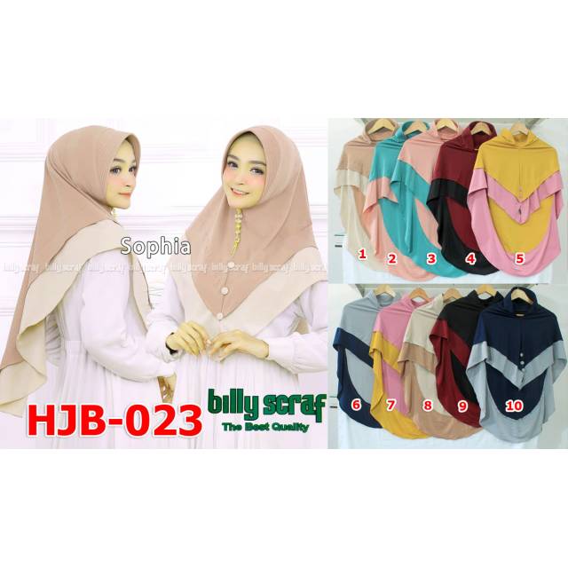 Jilbab instan double layer Bahan Jersey merk Billy scarf