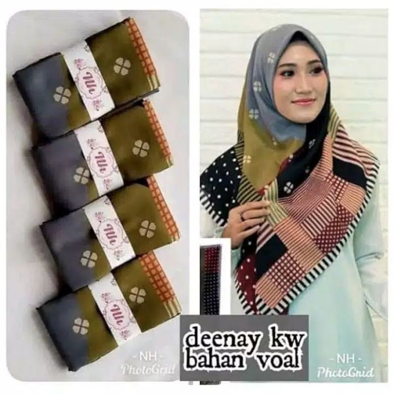 Hijab/Jilbab segi empat motif Kayla ARS voal premium