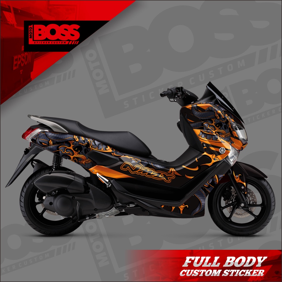 Decal Sticker Stiker Yamaha Nmax 2016 2017 2018 2019 Full Body Striping Full Body Nmax Motif monster