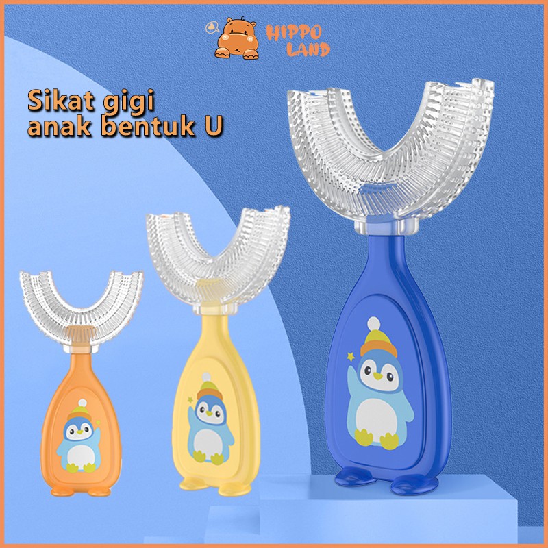 HIPPO LAND Sikat gigi anak Bahan silikon tipe U / Training Toothbrush 59-60