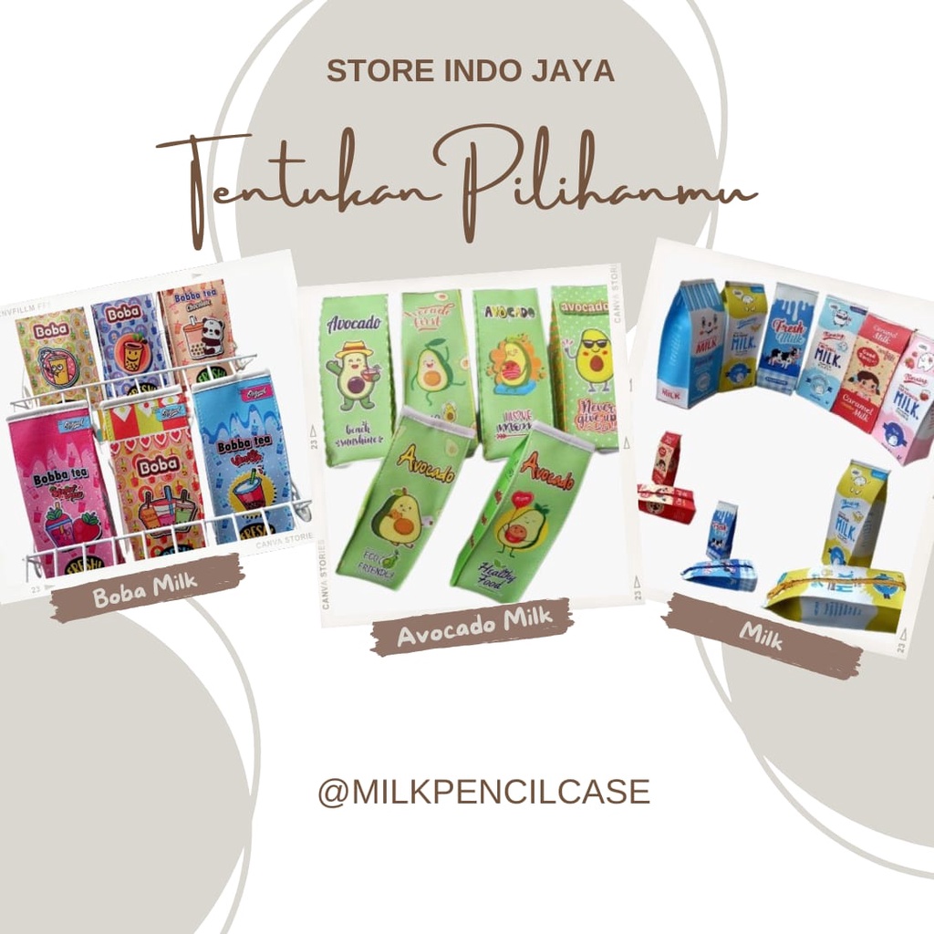 

MILK PENCIL CASE TEPAK PENSIL LUCU KOTAK PENSIL SUSU ANAK UNIK BOBA MILK