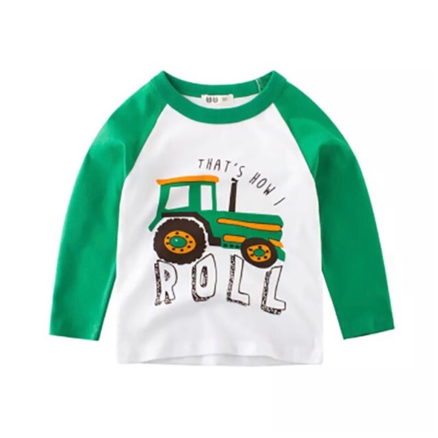 Baju atasan anak roll car / baju anak import