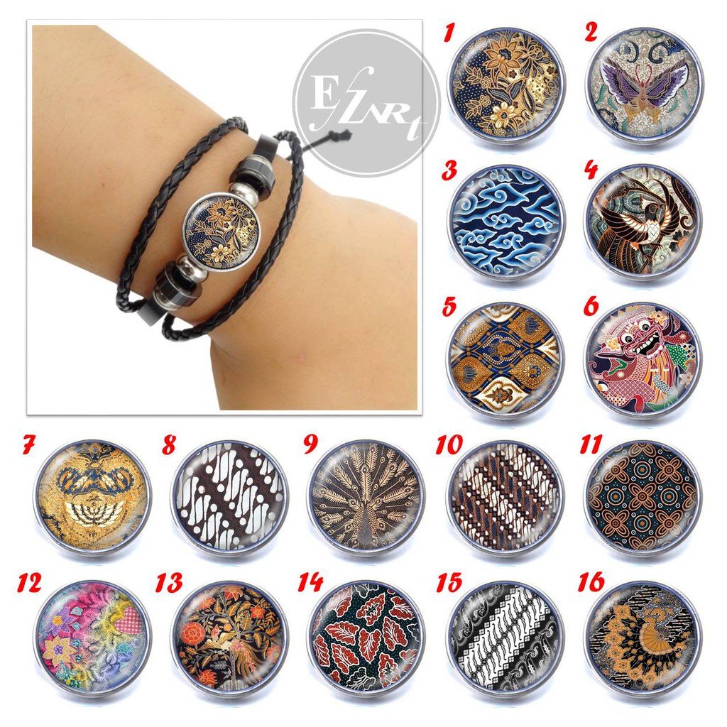 TERBARU! GELANG MOTIF BATIK NUSANTARA ELEGAN KULIT KEPANG MULTILAYER