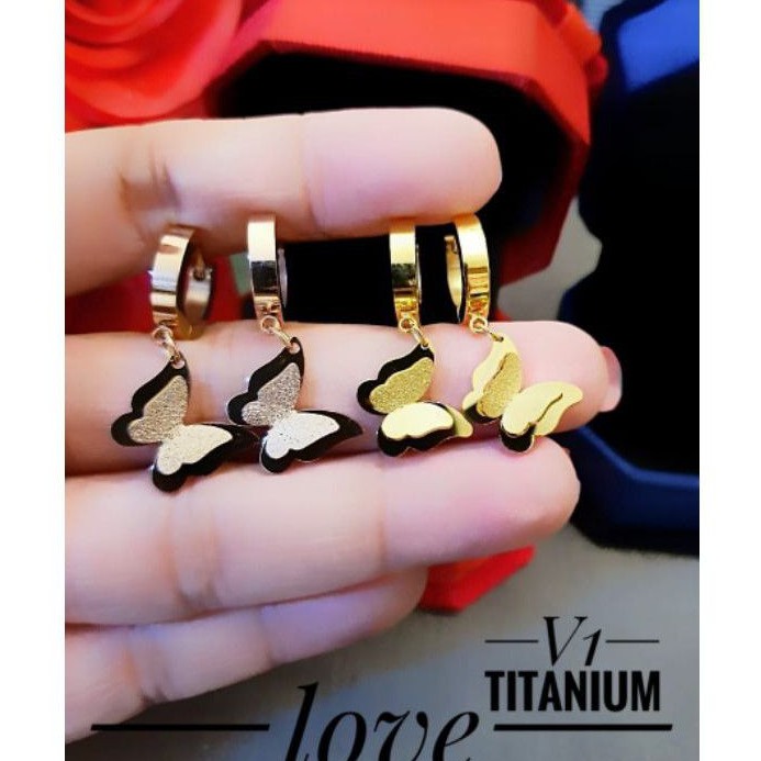 Titanium Anting motif kupu 02