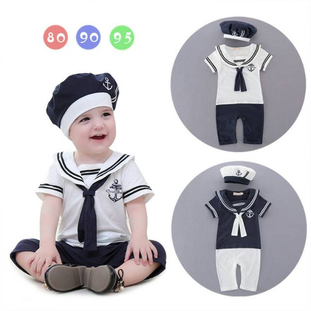 Romper Bayi Sailor Romper Baju Pelaut Anak Bayi Import-4