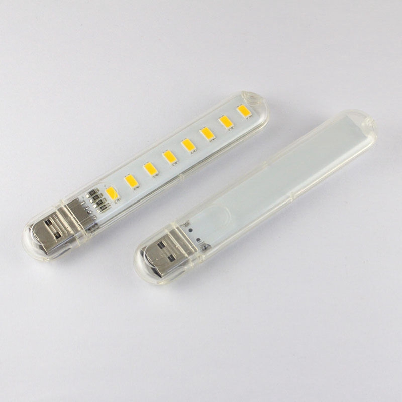 [p &amp; T] 1 / 5Pcs Lampu Tidur 8 LED Tenaga USB untuk Rumah