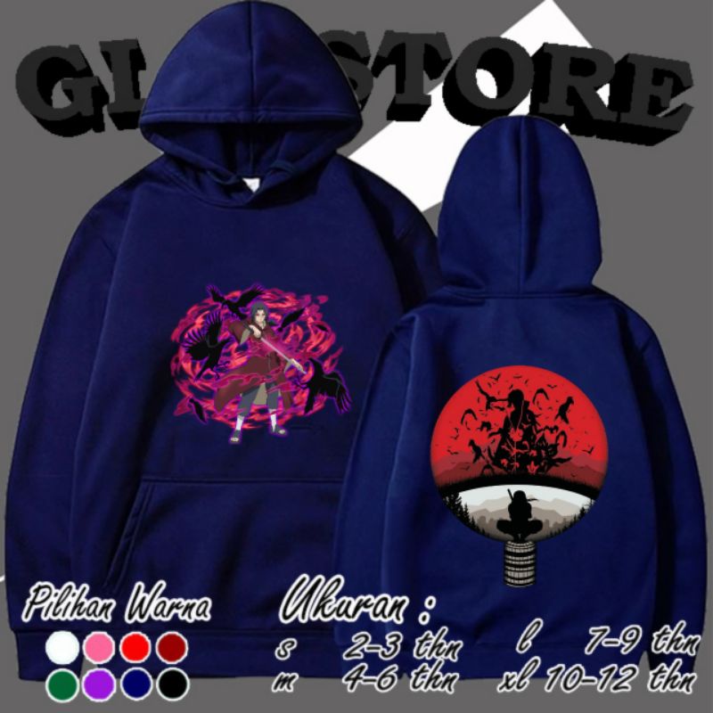 JAKET HOODIE ANAK ANIME NARUTO | HODIE ANIME NARUTO ITACHI