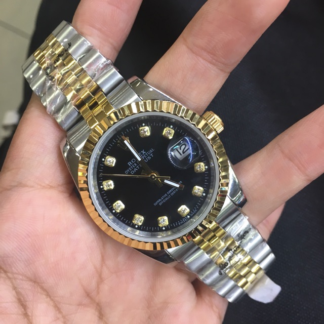 JAM TANGAN ROLEX DATE JUST AUTOMATIC PLAT HITAM