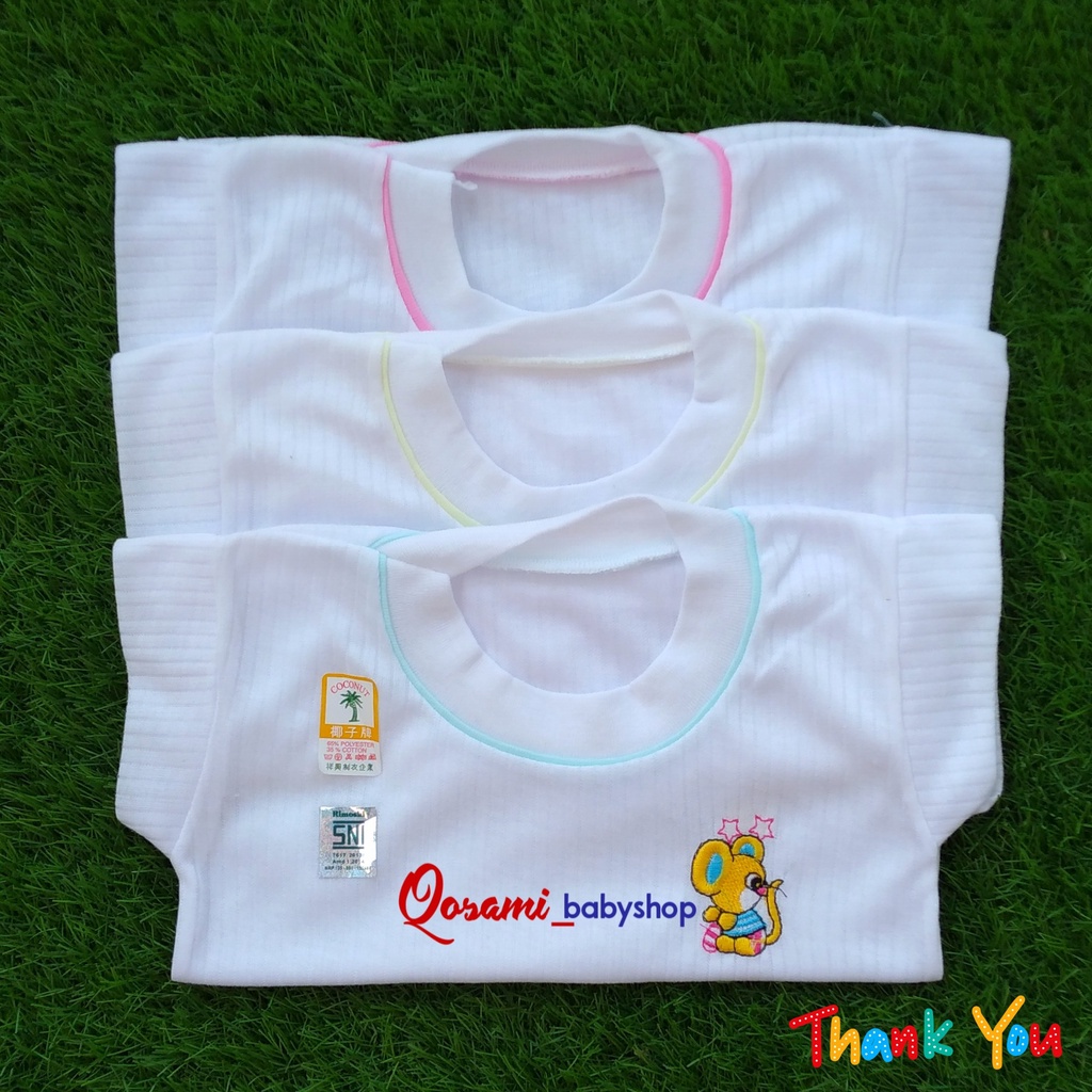 CONOCO 3 pcs Kaos Putih Oblong Bayi Newborn SNI