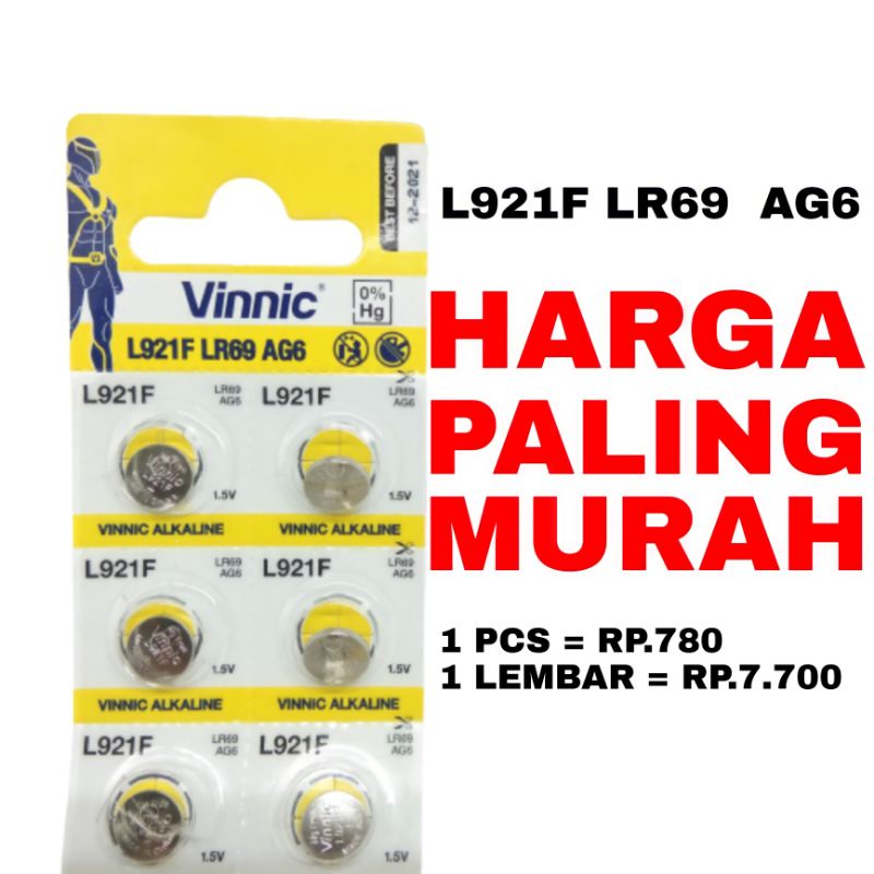 Baterai Jam Tangan VINNIC L921F LR69 AG13 Baterai Kancing