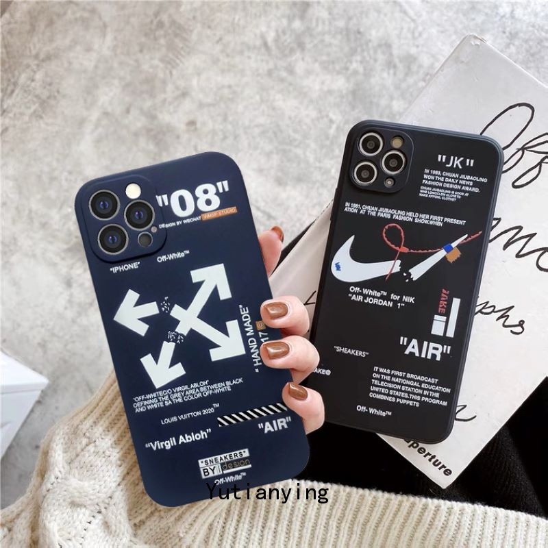 Soft Case Silikon Desain Nike Off-White Lurus Untuk Iphone 11 6 7 8 Plus X Xr Xs Max 13 12 Pro Max Se 2020