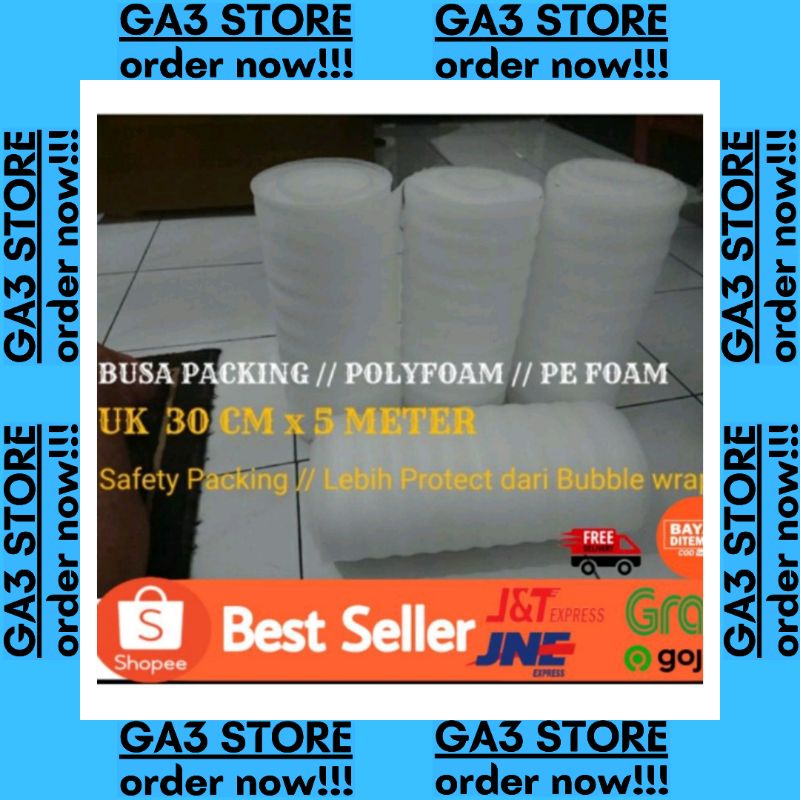 

POLYFOAM Uk 30 CM x 5 METER [ BUSA PACKING ] - Safety / Protect Packing dari Bubble Wrap