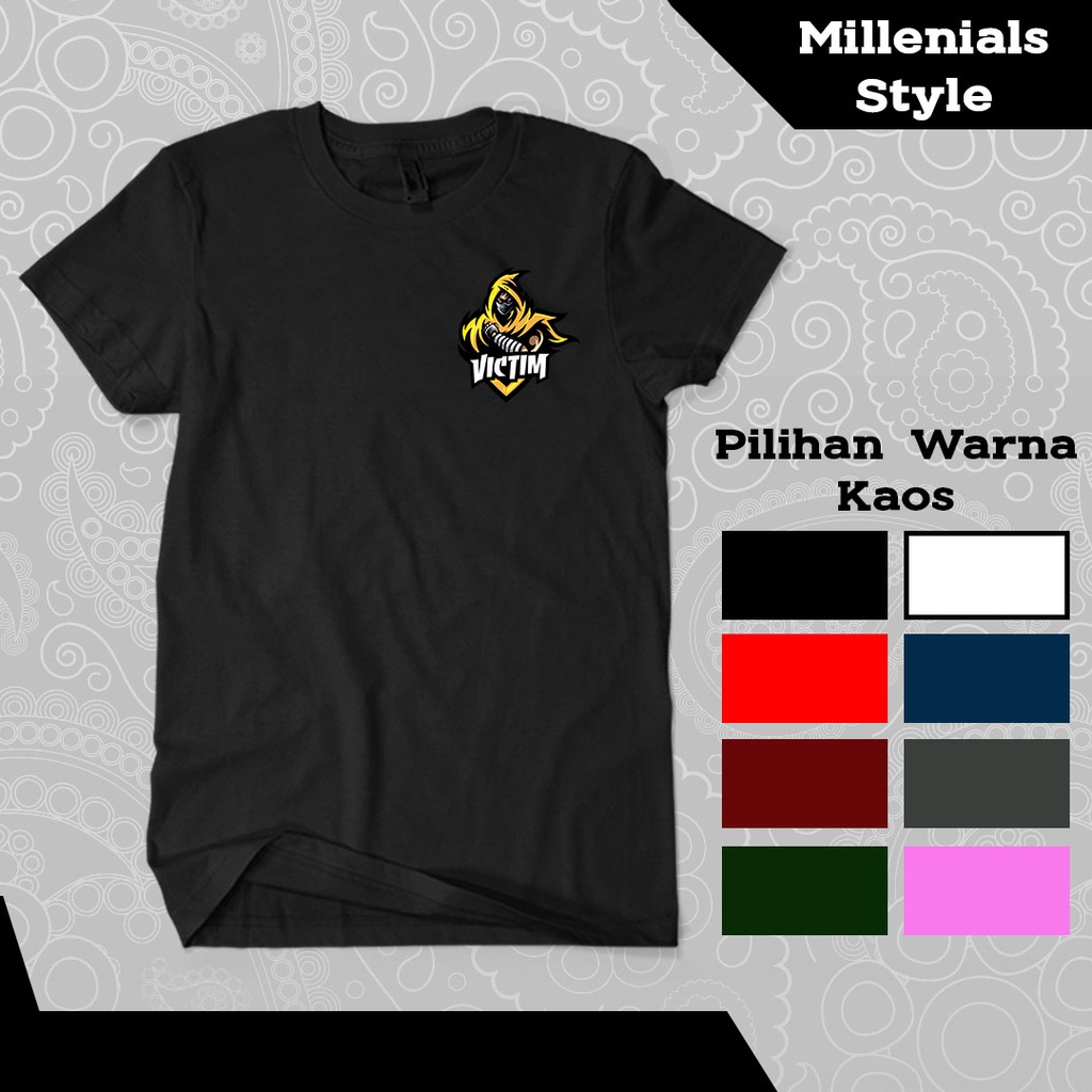 Baju Kaos Pria Victim Esports Logo Dada Game Gamers Mobile Legends Keren Terbaru Kualitas Distro COD