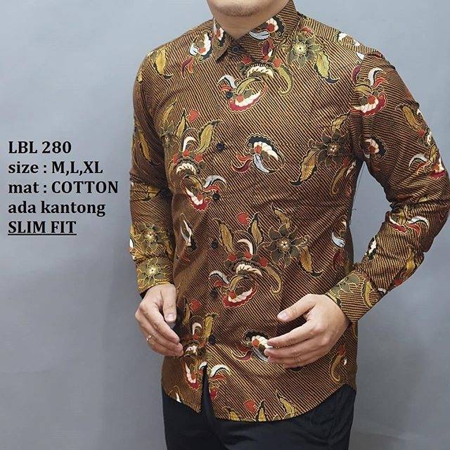 BAJU KEMEJA BATIK PRIA SLIM FIT LENGAN PANJANG LUIGI BATANI LBL 280