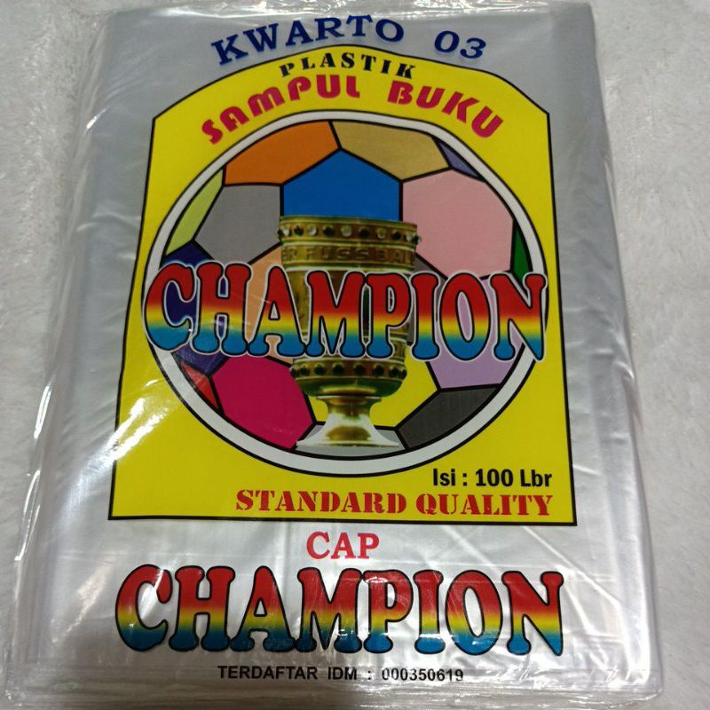 

SAMPUL BUKU PLASTIK CHAMPION / BEAKY KWARTO 03/BOXI/DIKTAT