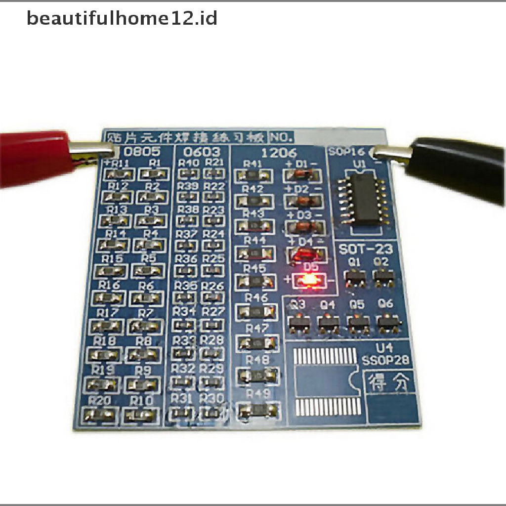 (Beautifulhome12.Id) Papan Pcb Komponen Smt Smd Untuk Latihan Solder Diy