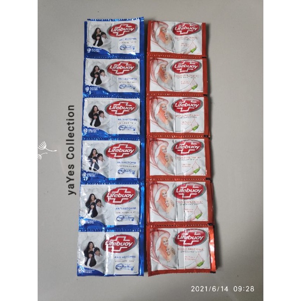 Lifebuoy Shampo Renceng 12 pcs Sachet 9 ml Sampo lifeboy rencengan lifboy rambut rontok anti ketombe