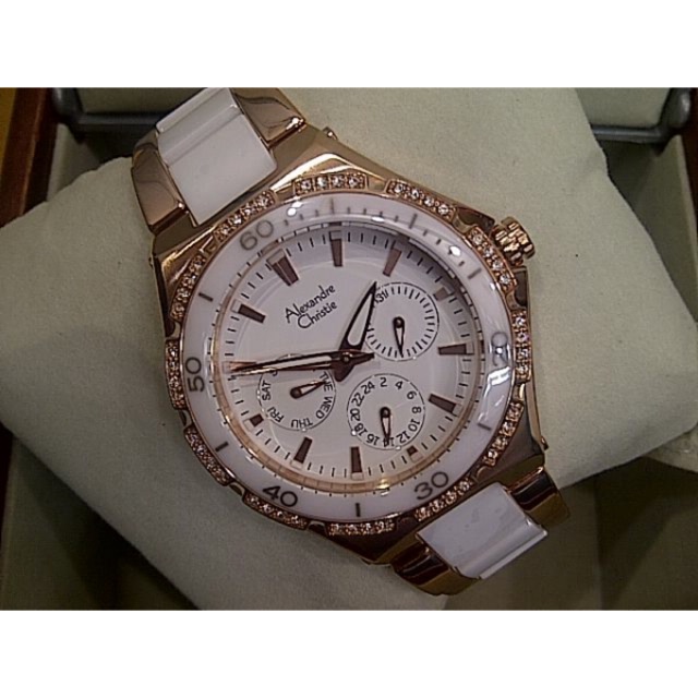 Jam Alexander Christie 2294 kramik wanita original garansi resmi 1 tahun free box