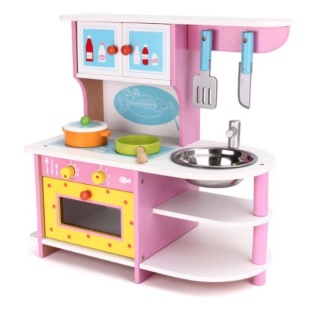 large wooden kitchen playset