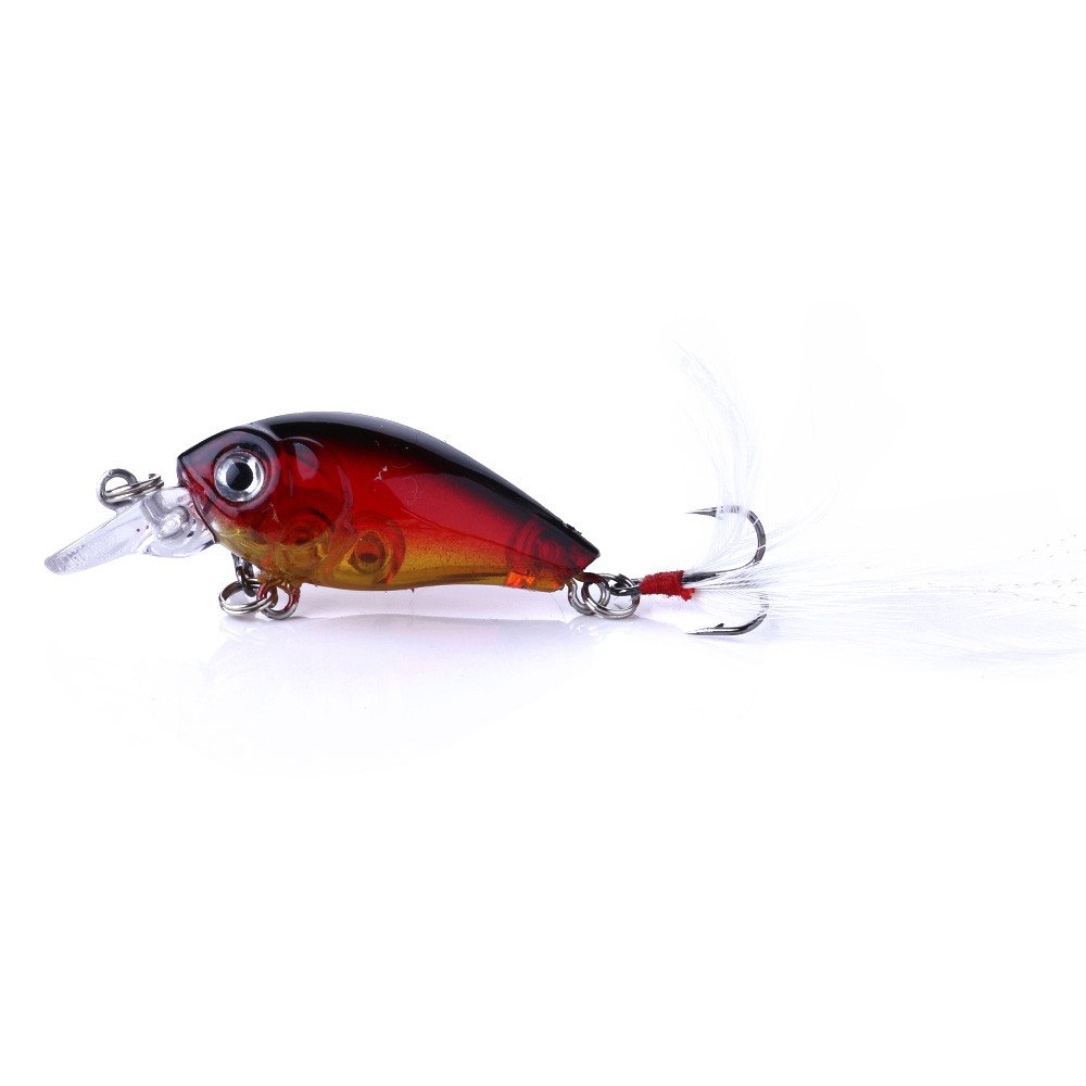 HENGJIA 20pcs 4.5cm/4g small 3d eye fishing lure crankbait umpan pancing swimbait ikan bass bait