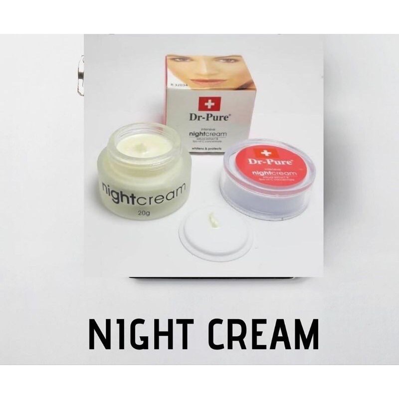 [ORI] Dr Pures Night Cream AMPUH Melembabkan Kulit Wajah | Glowing Night Ekstrak Sakura dan VIT C 100% BPOM