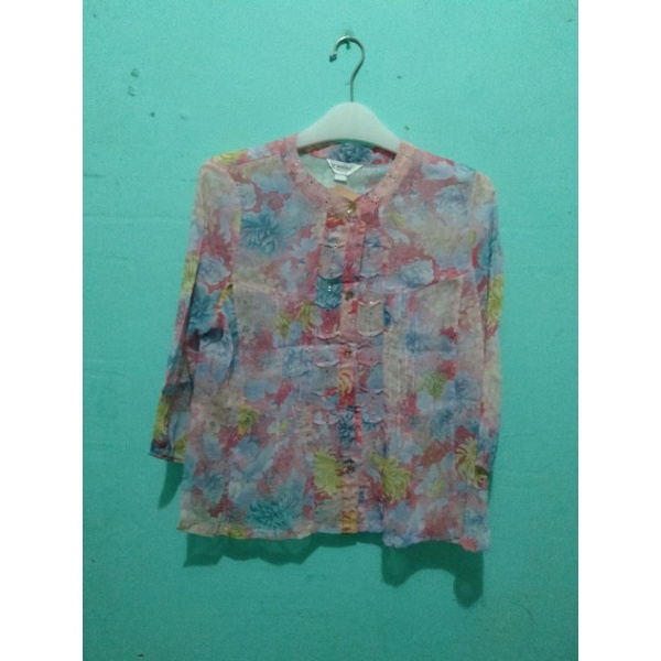 blus bunga sifon