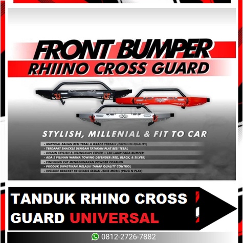 TANDUK CROSSGUARD UNIVERSAL HITAM,MERAH,SILVER