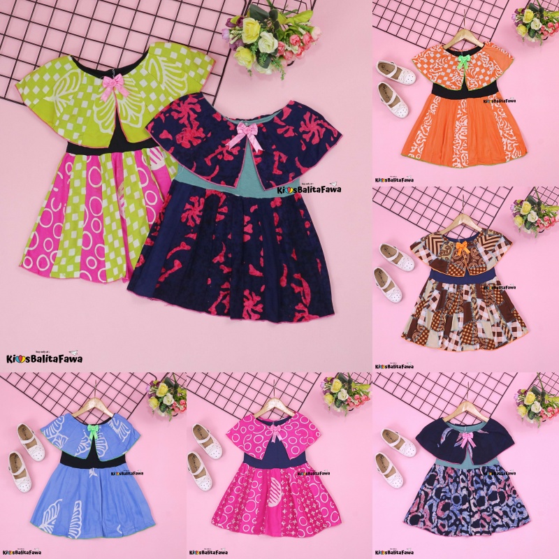 Dress Irene size 1-4 Tahun / Dres Batik Cape Baju Kensi Anak Perempuan Murah Cewek Katun Adem