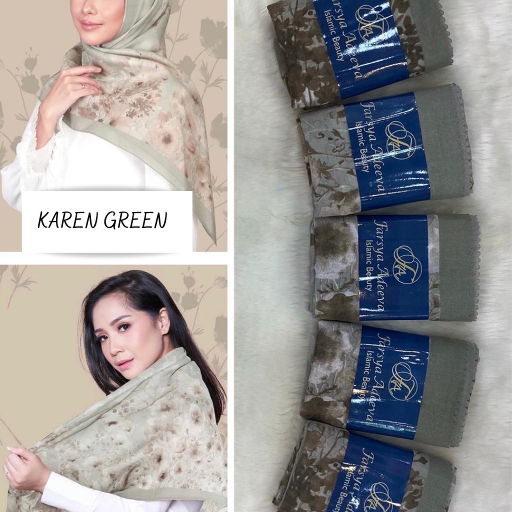 COD PROMO DENAY KW HIJAB SEGIEMPAT VOAL MOTIF / JILBAB DEENAY KW MOTIF TERMURAH-KAREN GREEN
