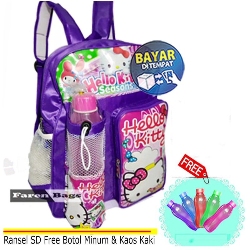 Tas Sekolah Anak SD Free Botol Minum Gambar kartun anak Perempuan Tas Anak Perempuan