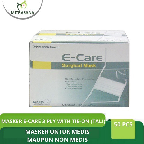 

Masker E-Care 3 Ply With Tie-On (Tali) Isi 50