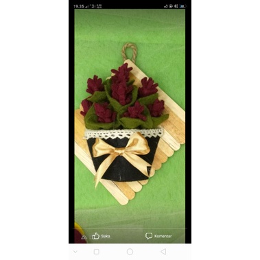 bunga hiasan dinding flanel mini stik eskrim
