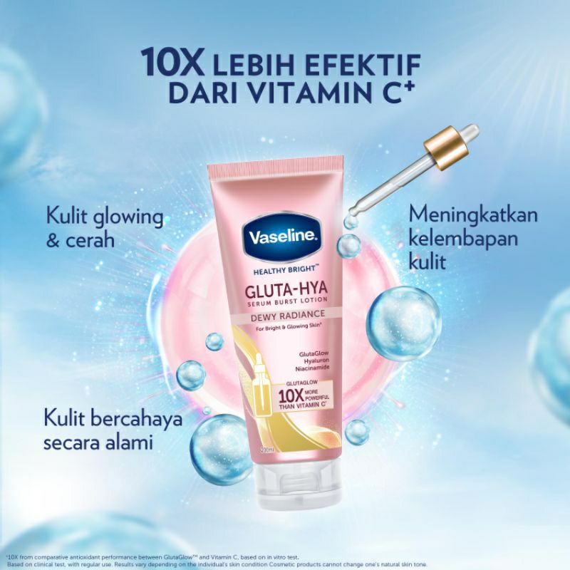 Lotion Vaseline Healthy Bright Gluta-Hya Serum Burst Lotion 200ML - Dewy Radiance