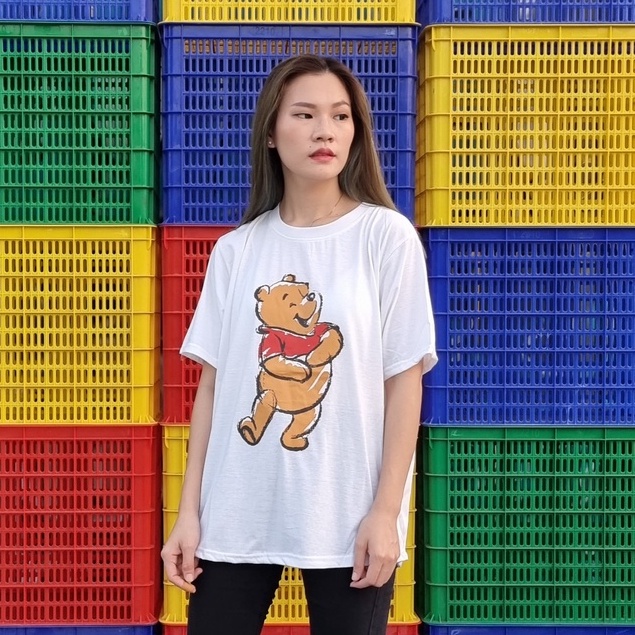 MixFashion.ID | OVERSIZED TSHIRT OUTFITS | KAOS OVERSIZE WINNIE POH | OVERSIZE COTTON COMBET | BAJU 