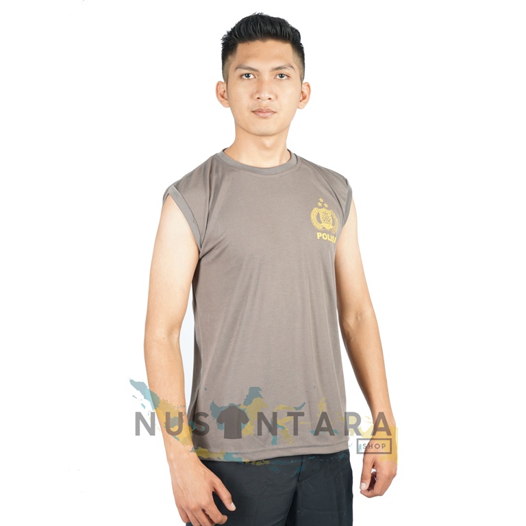 Kaos Dalam Polisi Kaos Singlet Polisi Dalaman Polisi Lekmong  Lekbong Warna Coklat