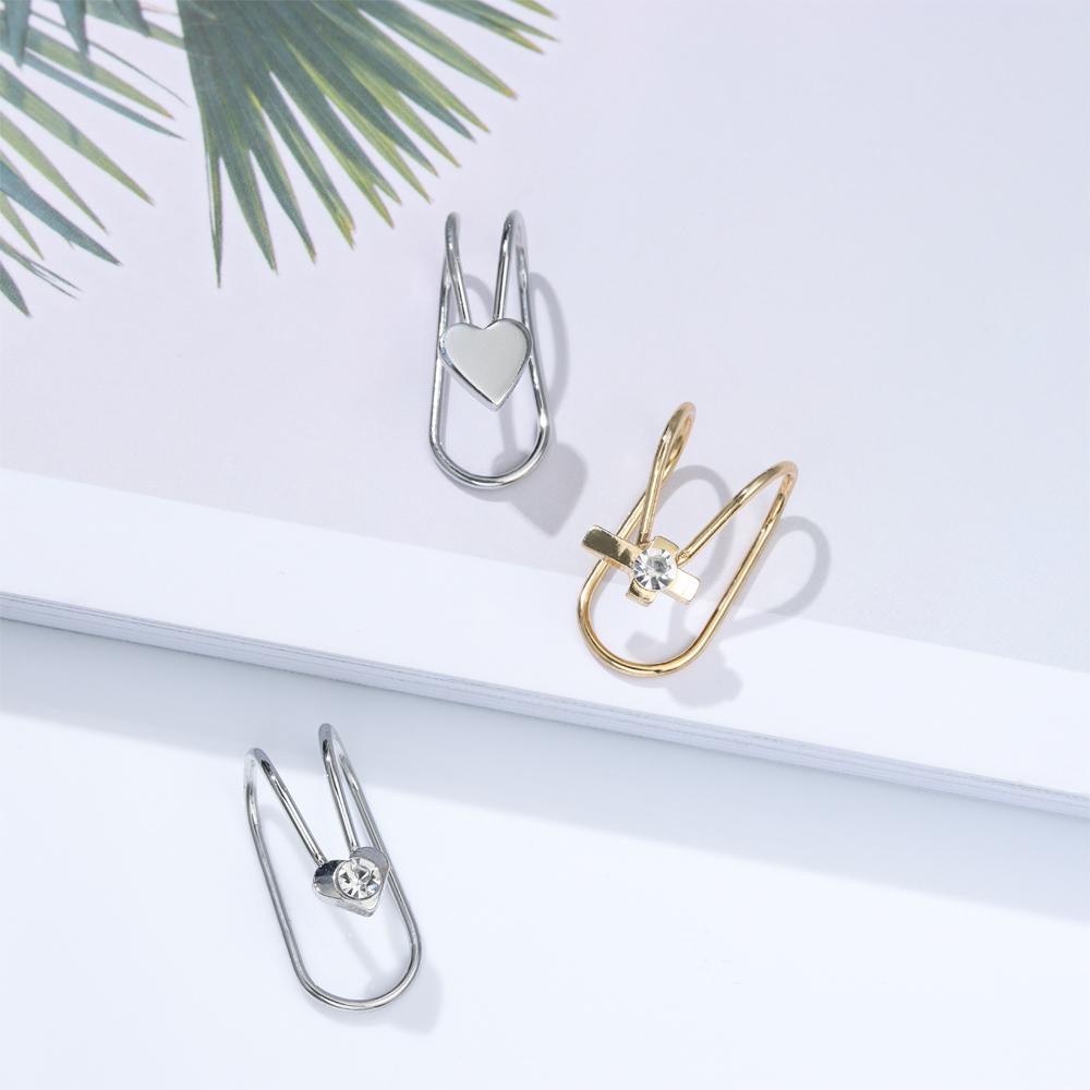 Lily Telinga Klip Baru Tanpa Tindik Set Perhiasan Stainless Steel Tulang Rawan Hoop