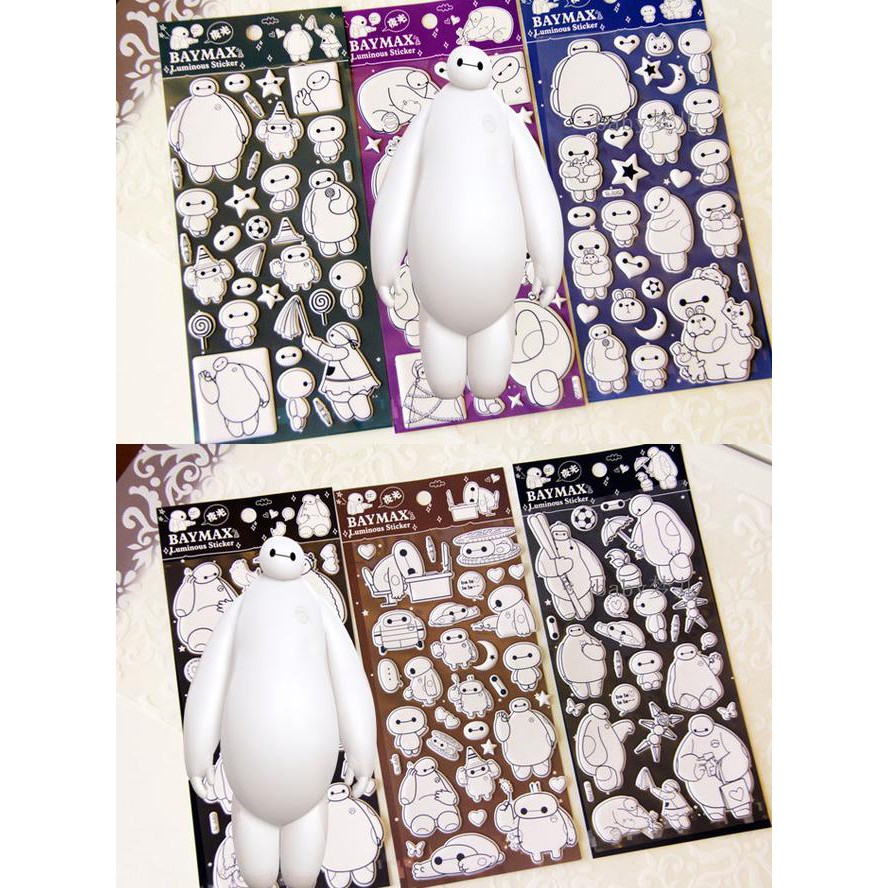 

Brand New Luminous Sticker Stickers Stiker Karakter Big Hero 6 Baymax Bay Max