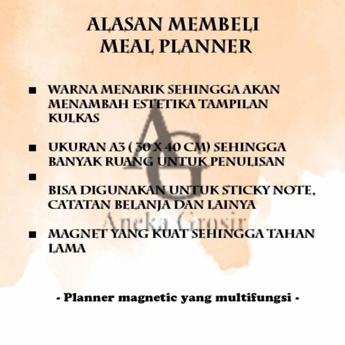 

Magnetic Meal Planner Hitvity/Magnetic Sticky Note Untuk Dikulkas