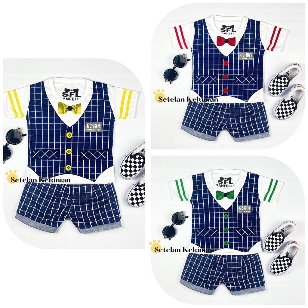 [SK] Setelan Anak Bayi Laki Laki 6 12 Bulan Set Pakaian Baby Baju Bayi Stelan Baby Murah Fashion Boy