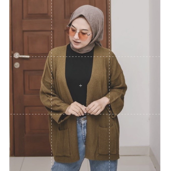 Loocy cardy rajut cardigan rajut loocy-BRONZE