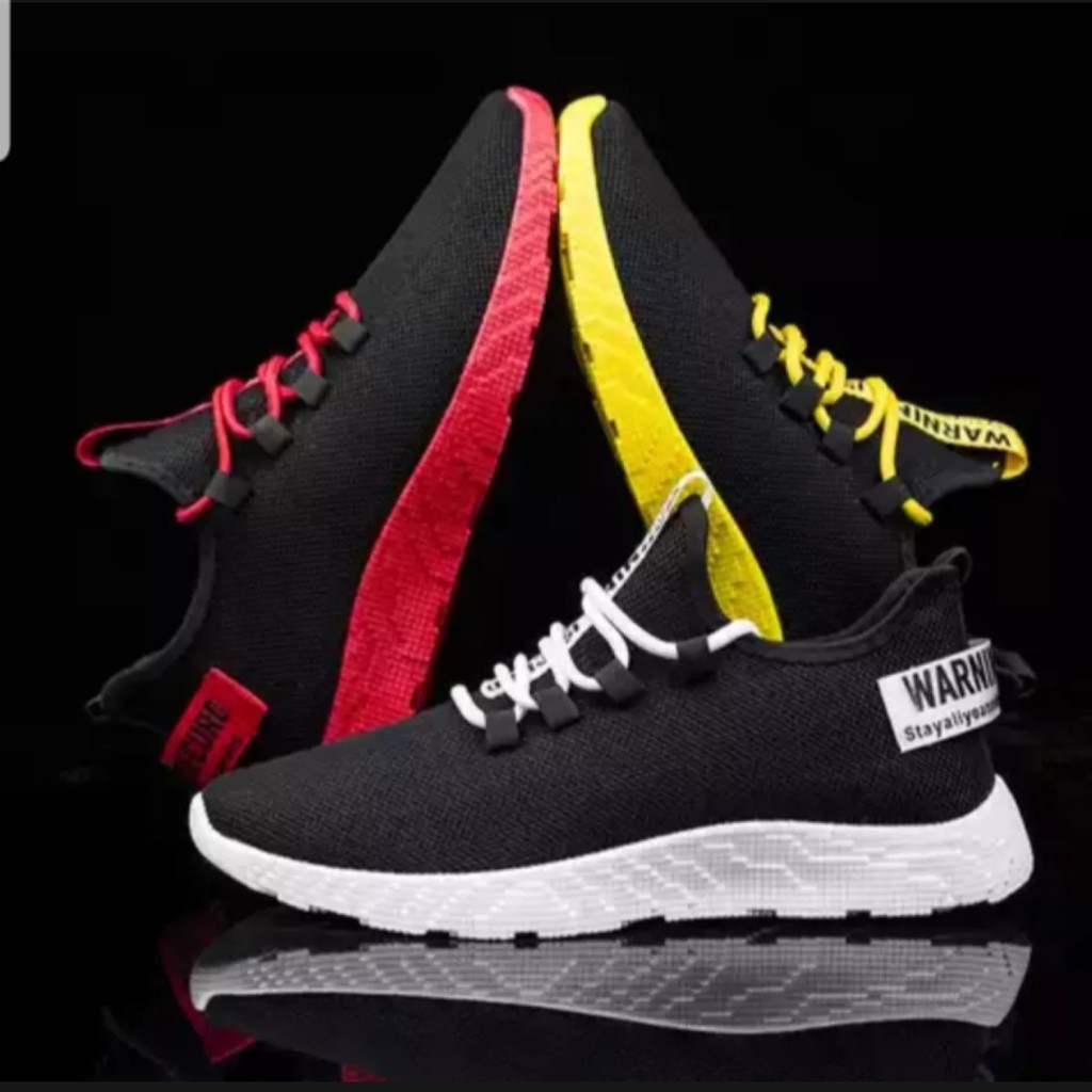 Sepatu Sneaker Dewasa Unisex Breathless Colour White/Yellow/Red 39-44