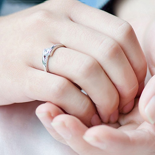Hu Hu Hu Hu Hu Alat Bantu Pasang Kacamata♡ Cincin Lapis Silver Dengan Batu Zircon Inlaid Untuk Wanita / Tunangan / Pernikahan