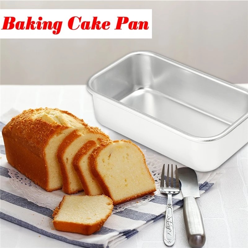 Loyang Cetakan Kue / Pudding / Roti Panggang Bentuk Persegi Panjang Bahan Aluminum Alloy Anti Lengket