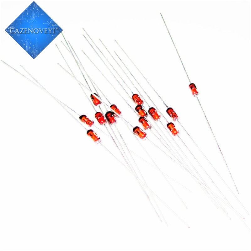 10pcs / lot 1N34A 1N34 Diode 50mA 65V DO-35 DO-204AH IN34A IN34 Axial Untuk TV FM AM Radio