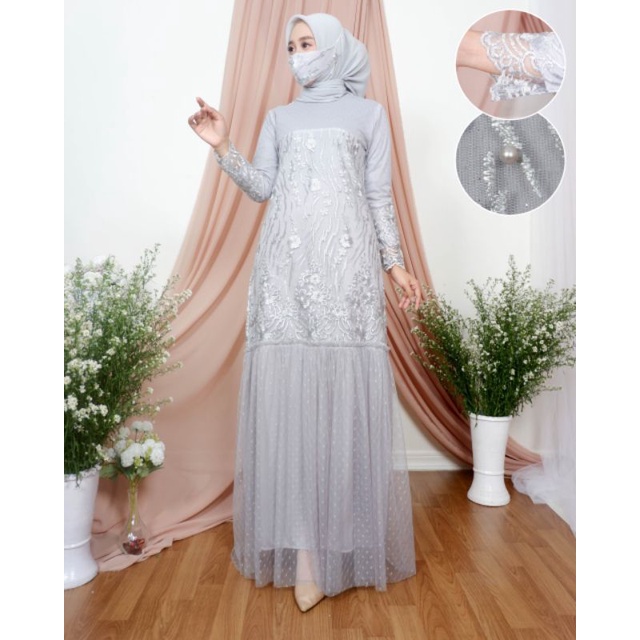 (COD) REALPICT GAMIS NADIRA DRESS // GAMIS TUTU MEWAH // GAMIS TUTU PESTA // BAJU GAMIS ORIGINAL // 