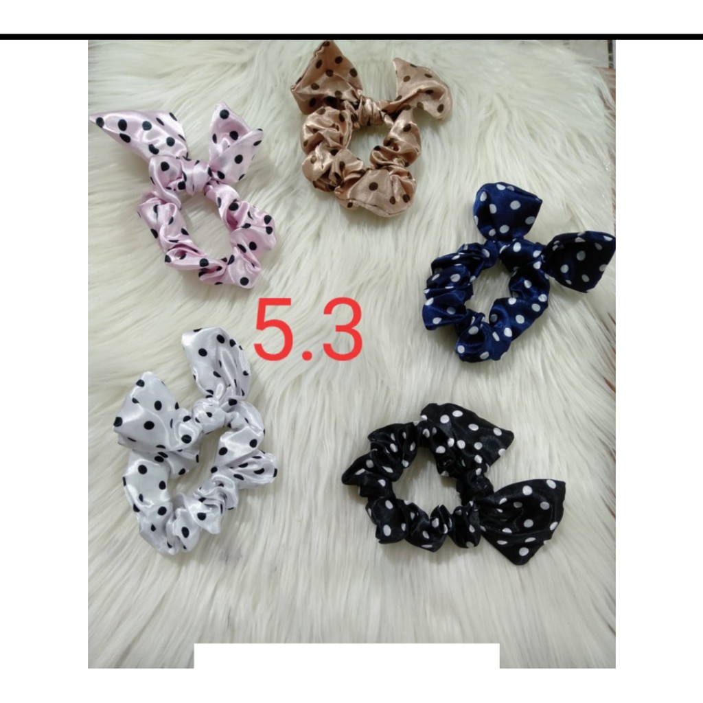 IKAT RAMBUT CHIBI/IKAT RAMBUT KELINCI POLKADOT TOKOPELANGINICER