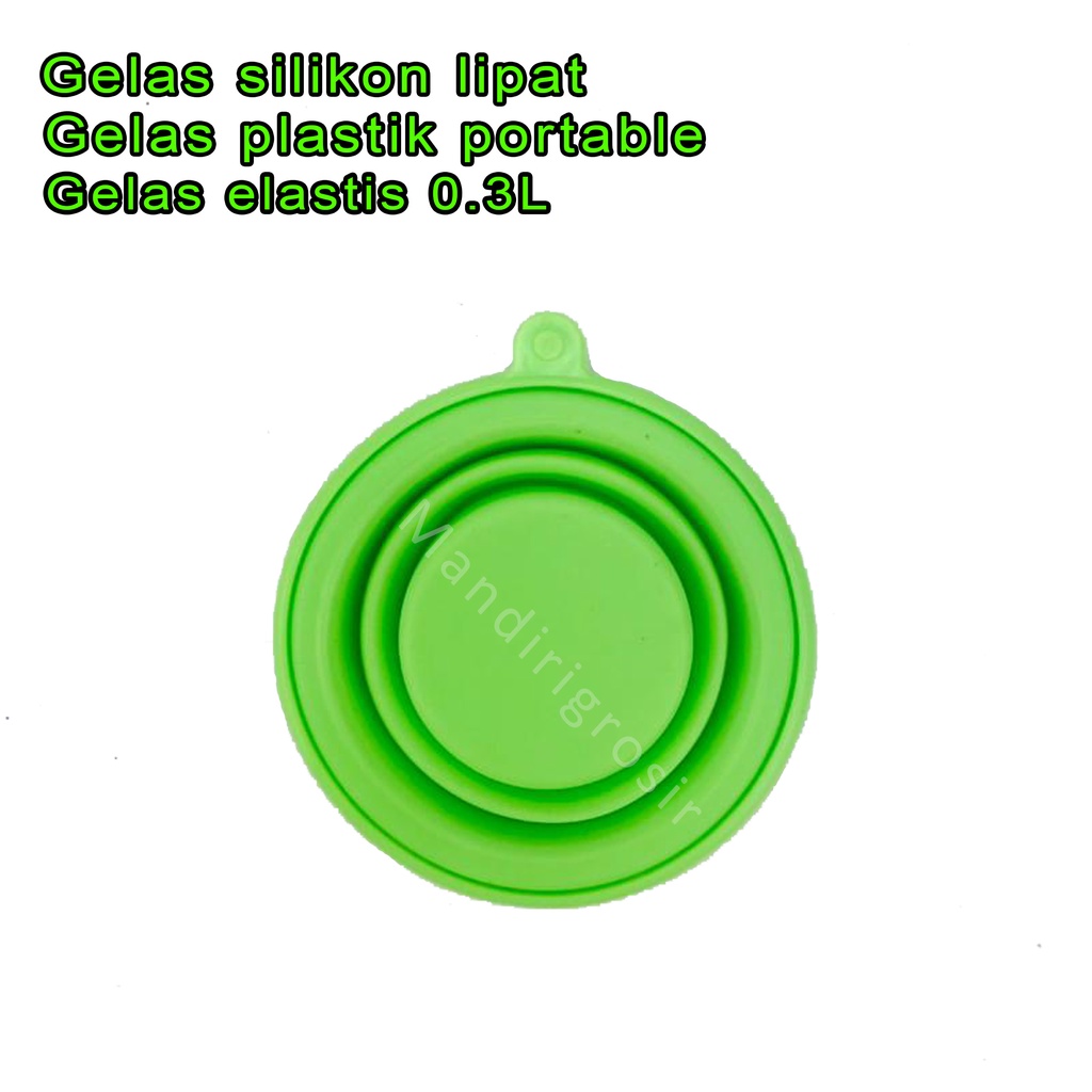 Gelas lipat * gelas lipat plastik portable polos * Gelas elastis * Hijau 0.3 Liter