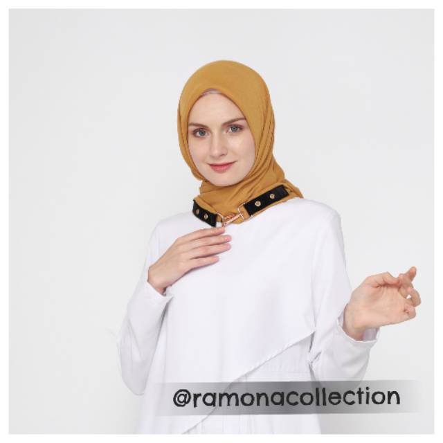 Hijab Segiempat Scraf By Ramona Belt Cantel Gesper Bahan Voal Premium