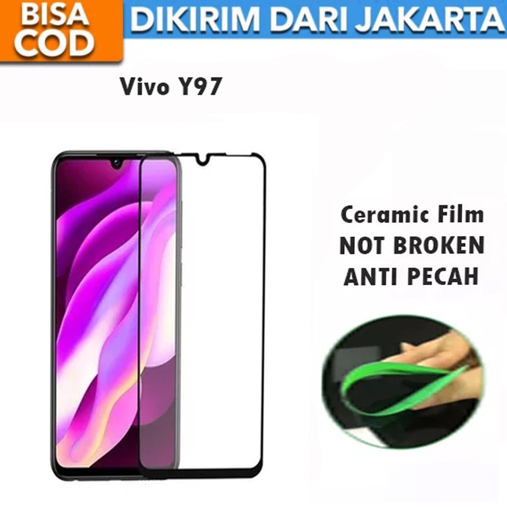 Tempered Glass Vivo Y97 FUll Cover / Full Screen Ceramic Film Anti Gores